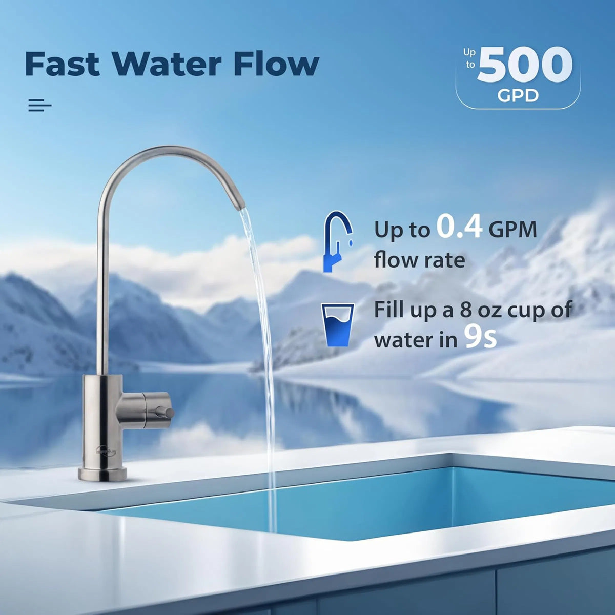 iSpring RO500AK-BN tankless reverse osmosis system, NSF/ANSI 58 Listed (TDS Reduction)