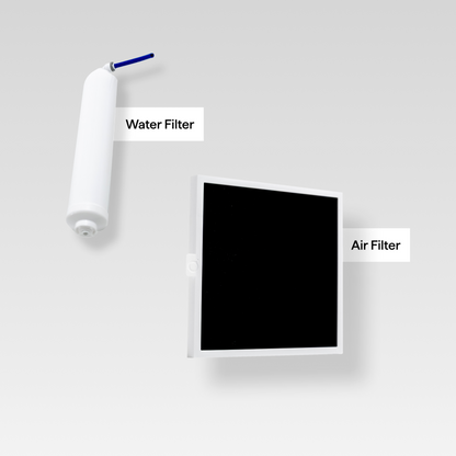 Spout filter pack: one water filter and one air filter