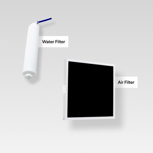 Spout filter pack: one water filter and one air filter
