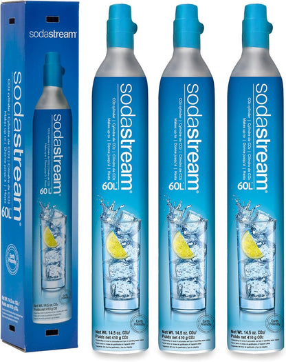 SodaStream CO2 Gas Carbonation Bundle - 3 Cylinders - Blue Screw-in System