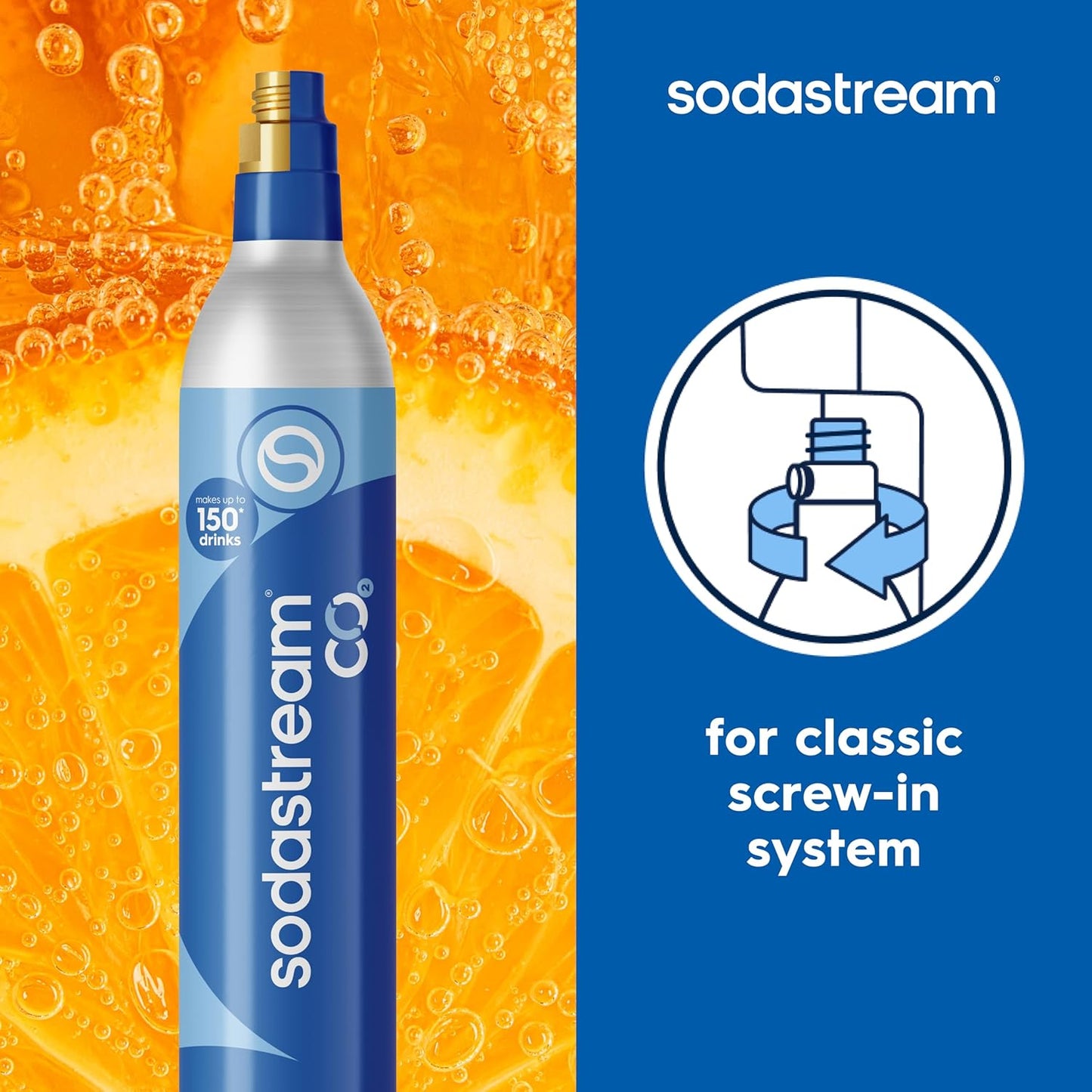 SodaStream CO2 Gas Carbonation Bundle - 3 Cylinders - Blue Screw-in System