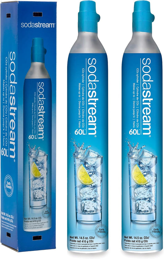 SodaStream CO2 Gas Refill Pack - 2 Cylinders, BLUE Screw-in System