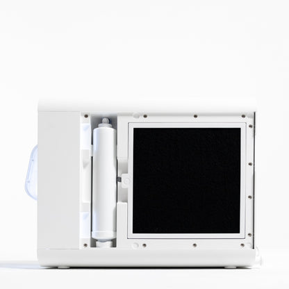 Spout Monolith with side panel removed, showing installed water and air filters