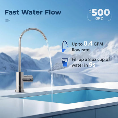 RO500AK-BN NSF Certified Tankless Reverse Osmosis Water Filtration System